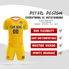 Custom Yellow Orange Training Uniform For Men Soccer Sets Jersey