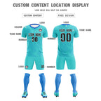 Custom Sky Blue Powder Blue Training Uniform For Men Soccer Sets Jersey