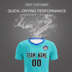 Custom Sky Blue Powder Blue Training Uniform For Men Soccer Sets Jersey