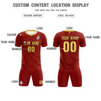 Custom Crimson Khaki Training Uniform For Men Soccer Sets Jersey