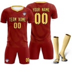 Custom Crimson Khaki Training Uniform For Men Soccer Sets Jersey
