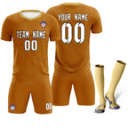 Custom Light Brown Khaki Training Uniform For Men Soccer Sets Jersey