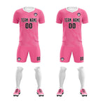 Custom Pink White Training Uniform For Men Soccer Sets Jersey