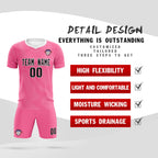 Custom Pink White Training Uniform For Men Soccer Sets Jersey