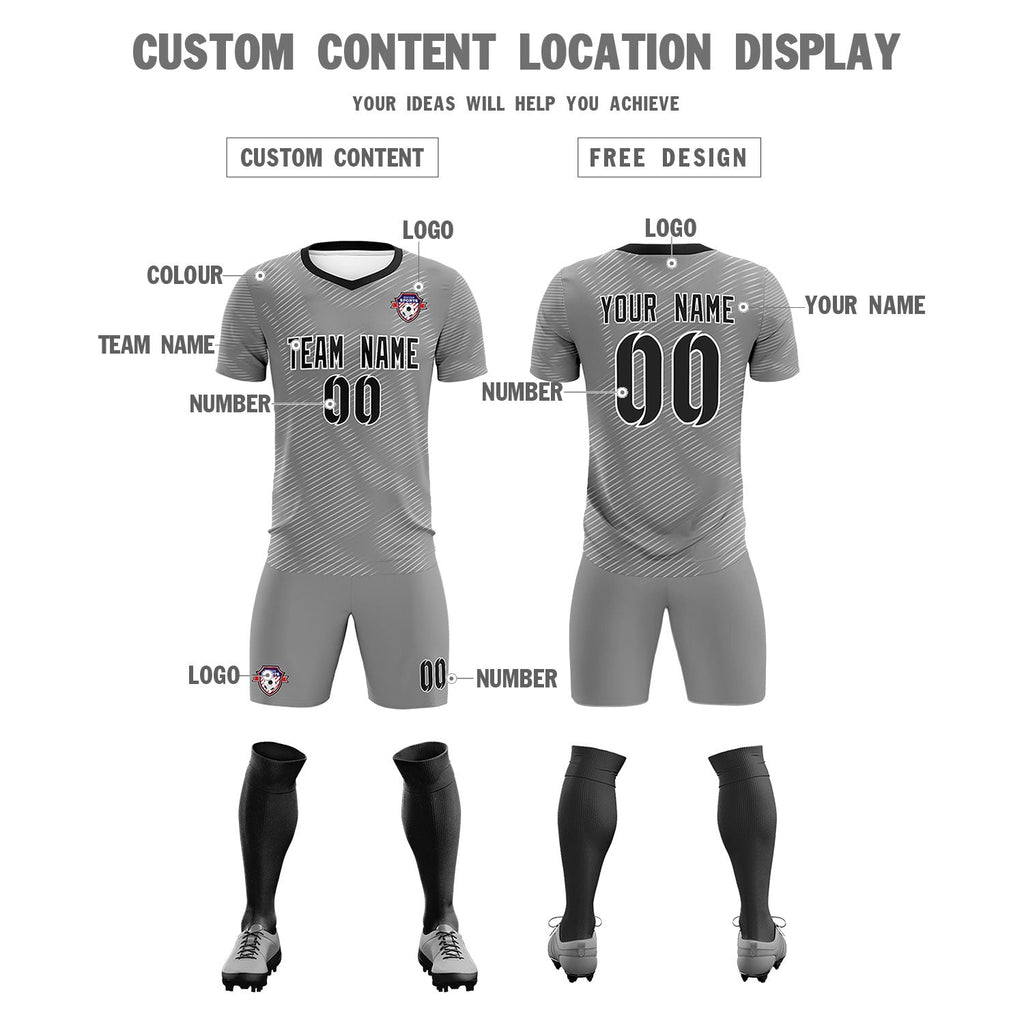 Custom Dark Gray White Training Uniform For Men Soccer Sets Jersey