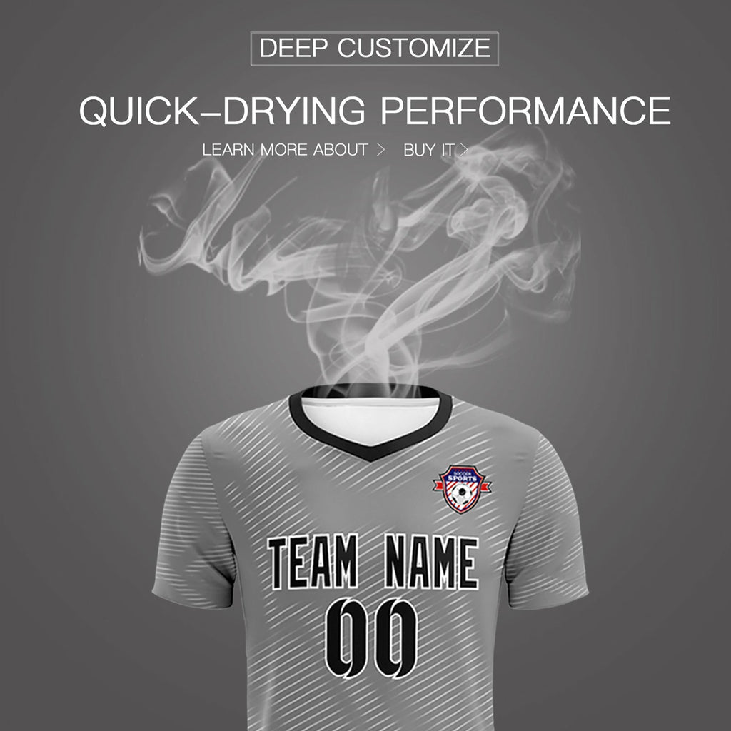 Custom Dark Gray White Training Uniform For Men Soccer Sets Jersey
