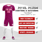 Custom Rose Red Pink Training Uniform For Men Soccer Sets Jersey