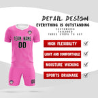 Custom Pink White Training Uniform For Men Soccer Sets Jersey