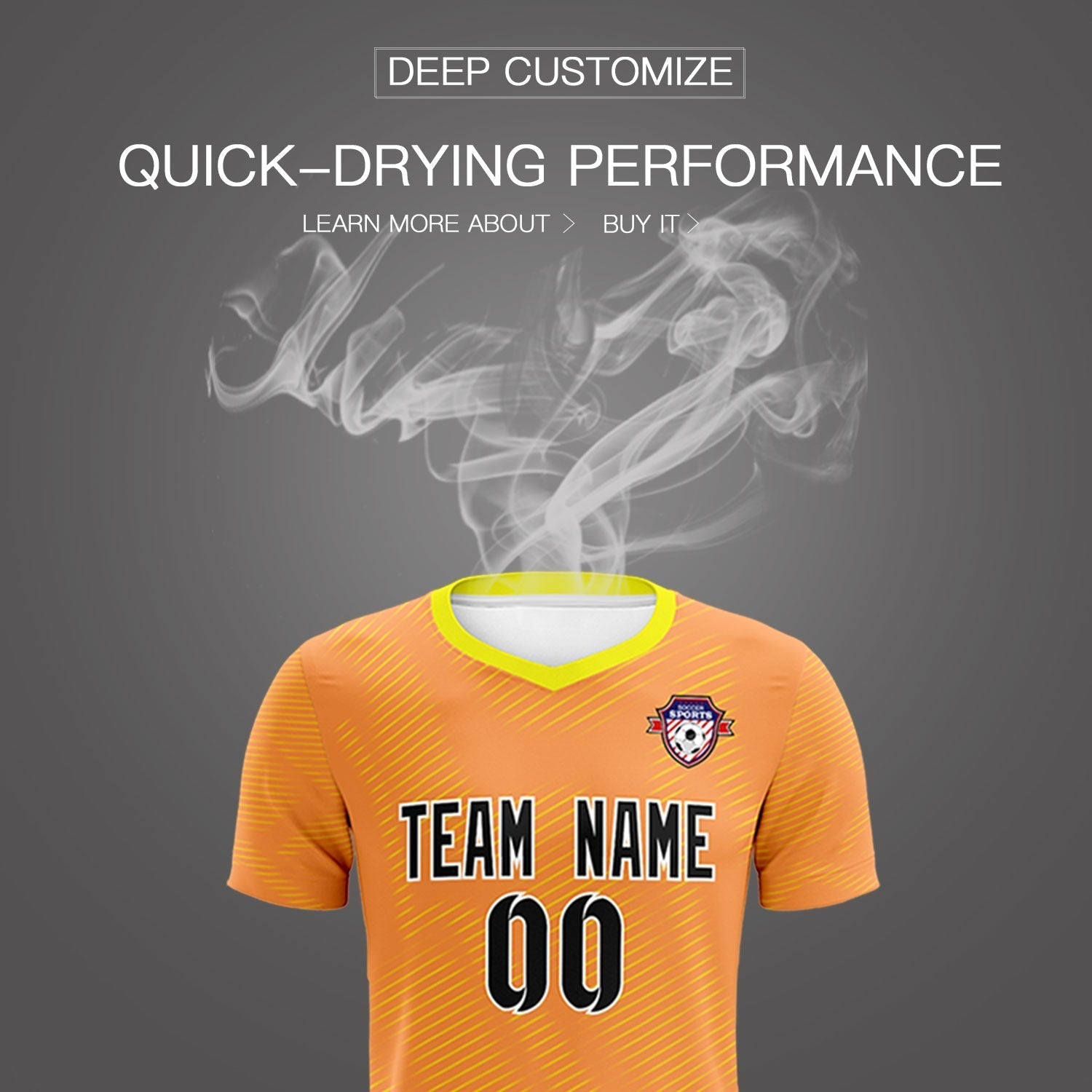 Custom Light Orange Gold Training Uniform For Men Soccer Sets Jersey