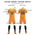 Custom Light Orange Gold Training Uniform For Men Soccer Sets Jersey