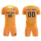 Custom Light Orange Gold Training Uniform For Men Soccer Sets Jersey
