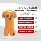 Custom Light Orange Gold Training Uniform For Men Soccer Sets Jersey
