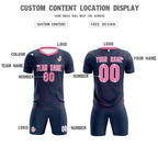 Custom Navy Pink Training Uniform For Men Soccer Sets Jersey