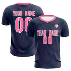 Custom Navy Pink Training Uniform For Men Soccer Sets Jersey