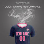 Custom Navy Pink Training Uniform For Men Soccer Sets Jersey