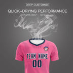 Custom Pink Navy Training Uniform For Men Soccer Sets Jersey