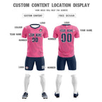 Custom Pink Navy Training Uniform For Men Soccer Sets Jersey