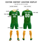 Custom Kelly Green Yellow Training Uniform For Men Soccer Sets Jersey