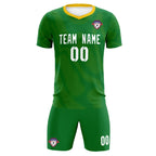 Custom Kelly Green Yellow Training Uniform For Men Soccer Sets Jersey