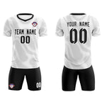 Custom White Black Training Uniform For Men Soccer Sets Jersey