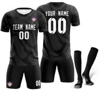 Custom Black White Training Uniform For Men Soccer Sets Jersey