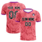Custom Light Red Camo sports Soccer Tops/Sets Jersey