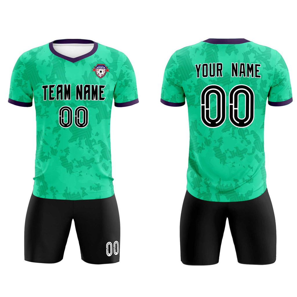 Custom Neon Green Camo sports Soccer Tops/Sets Jersey