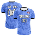 Custom Light Blue Camo sports Soccer Tops/Sets Jersey