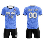 Custom Light Blue Camo sports Soccer Tops/Sets Jersey
