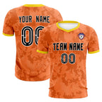 Custom Orange Camo sports Soccer Tops/Sets Jersey