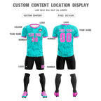 Custom Aqua Camo sports Soccer Tops/Sets Jersey