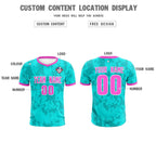 Custom Aqua Camo sports Soccer Tops/Sets Jersey