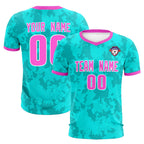 Custom Aqua Camo sports Soccer Tops/Sets Jersey