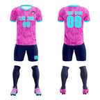 Custom Pink Camo sports Soccer Tops/Sets Jersey
