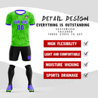 Custom Neon Green Camo sports Soccer Tops/Sets Jersey