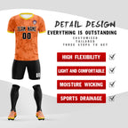 Custom Orange Camo sports Soccer Tops/Sets Jersey
