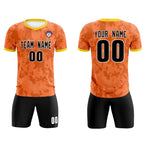 Custom Orange Camo sports Soccer Tops/Sets Jersey