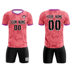 Custom Light Red Camo sports Soccer Tops/Sets Jersey
