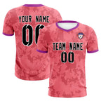 Custom Light Red Camo sports Soccer Tops/Sets Jersey