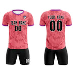 Custom Light Red Camo sports Soccer Tops/Sets Jersey