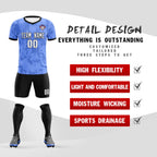 Custom Light Blue Camo sports Soccer Tops/Sets Jersey