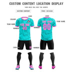 Custom Aqua Camo sports Soccer Tops/Sets Jersey
