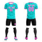Custom Aqua Camo sports Soccer Tops/Sets Jersey