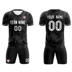 Custom Black Classic Graffiti Pattern Sportswear Soccer Tops/Sets Jersey