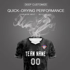 Custom Black Classic Graffiti Pattern Sportswear Soccer Tops/Sets Jersey