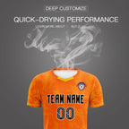 Custom Orange Classic Graffiti Pattern Sportswear Soccer Tops/Sets Jersey