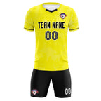 Custom Yellow Classic Graffiti Pattern Sportswear Soccer Tops/Sets Jersey