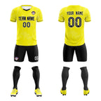 Custom Yellow Classic Graffiti Pattern Sportswear Soccer Tops/Sets Jersey