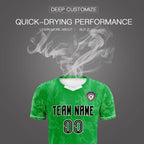 Custom Kelly Green Classic Graffiti Pattern Sportswear Soccer Tops/Sets Jersey