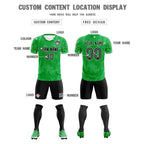 Custom Kelly Green Classic Graffiti Pattern Sportswear Soccer Tops/Sets Jersey